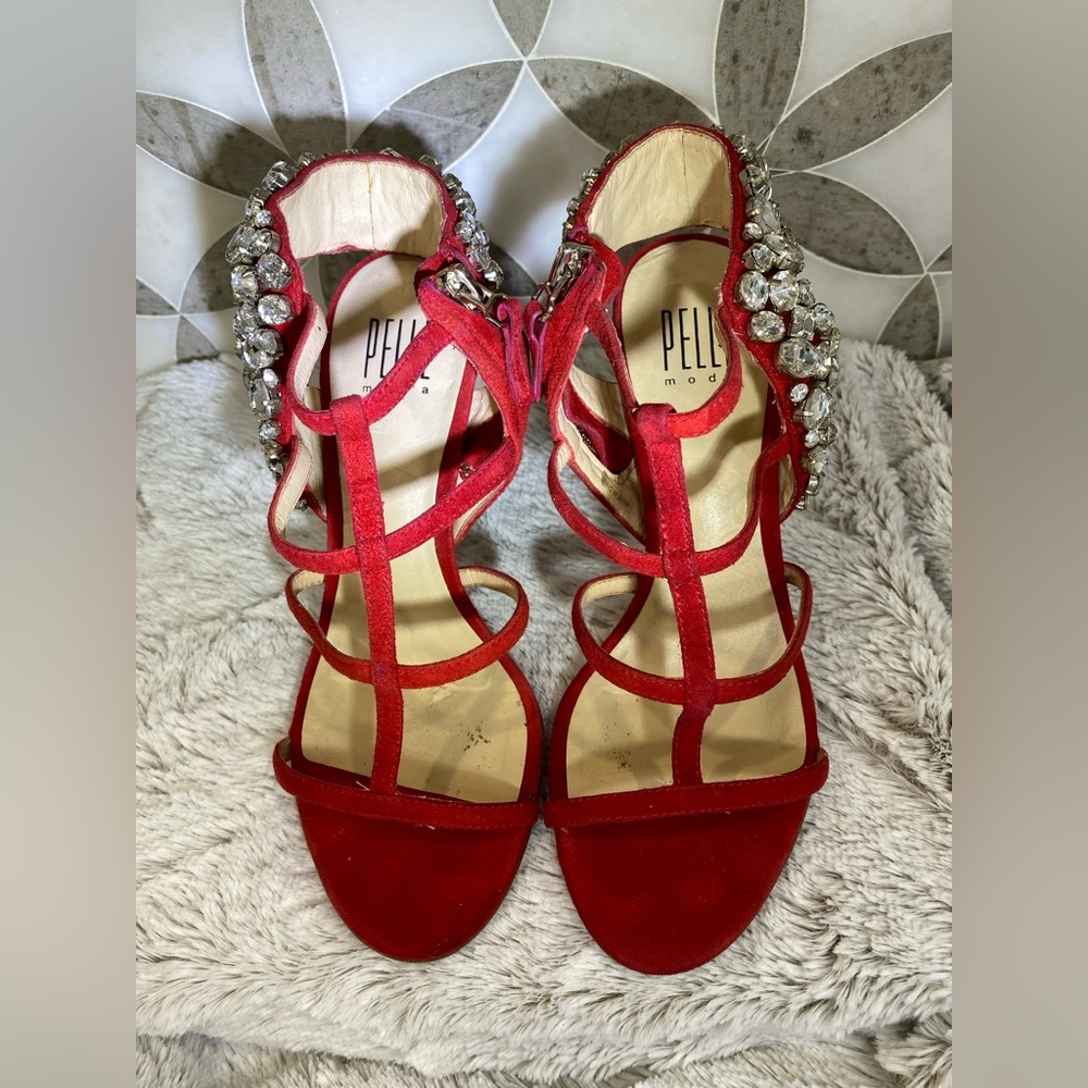 Pelle Moda Suede Rhinestones Sandals View 2
